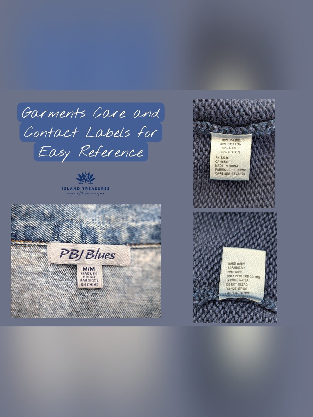 PBJ Blues Sz M Denim Knit Combo Vest Chambray Sweater Sleeveless Jacket - Picture 12 of 16